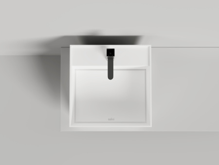 Раковина из литьевого мрамора Salini ARMONIA 130513TG 45х45 накладная цвет белый без отверстий под смеситель